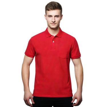 Imagem de Kit Fardamento 2 Camisas Masculina Gola Polo Piquet C/ Bolso cor:Verme