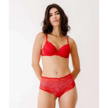 Imagem de Calcinha Caleçon Renda Marisa-21180, Vermelho, M