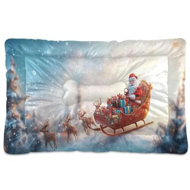 Imagem de SEHANY Cama de Natal para cães e gatos com fundo antiderrapante, cama de canil, colchão macio para animais de estimação, lavável, para cães pequenos, médios e grandes, gatos, 91 x 61 cm