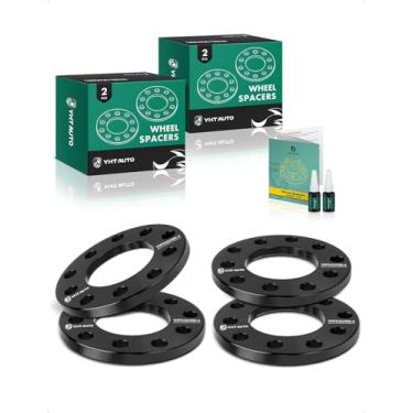Imagem de YHTAUTO Espaçadores de roda de 5 x 4,75/12,7 x 11,4 cm 12 mm compatíveis com modelos Acura Chrysler Dodge Ford Honda Hyundai Jeep Lexus Mazda, espaçadores de pneu com pinos de grau 12,9, furo central