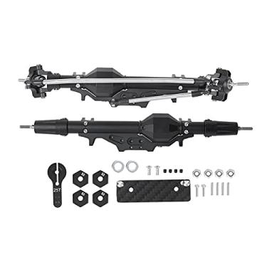 Imagem de Eixo traseiro dianteiro de liga de alumínio SIWOTED adequado para AXIAL WRAITH 90018 90020 90053 1/10 RC Car (Preta)