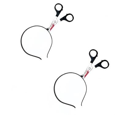 Imagem de TONGMAN 2 peças de faixa de cabeça de Halloween - Tesoura de faca e cutelo de machado, faixas de cabeça assustadoras engraçadas para fantasia de Halloween acessório, Vermelho, G