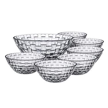 Imagem de Conjunto de Tigelas de Vidro Rattan 7 Peças, Euro, VDR7602, Transparente, Euro Home