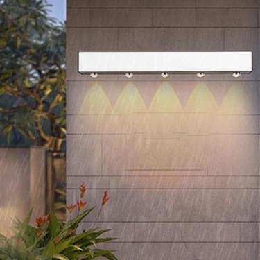 Imagem de Lâmpadas de Parede LED Exterior IP65 Impermeável Alumínio Metal Lâmpada de Parede Exterior Moderna Longa Preta Iluminação de Parede Interior/Exterior para Jardins Terraço Corredor Escada (Luz Neutra