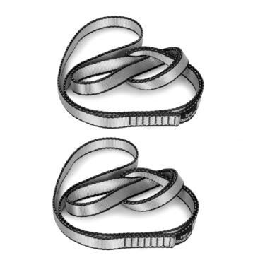 Imagem de VFKENA Correia de nylon para escalada de 18 mm 23KN CE2008/EN566 tiras fortes para escalada, montanhismo, rapel, balanço, rede de ioga, etc. (cinza, 90 cm / 35 polegadas | Pacote com 2)