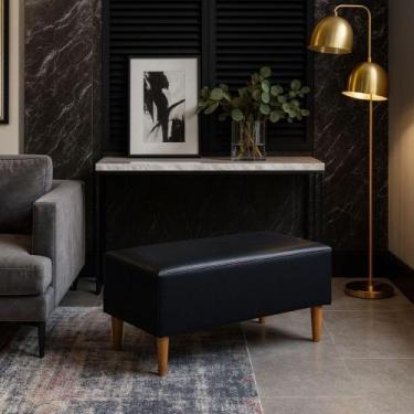 Imagem de Puff Bela Manu Decor Missouri material sintético Preto