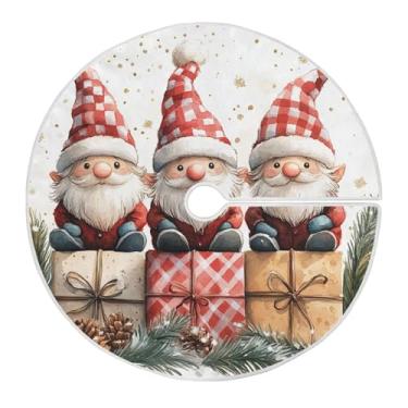 Imagem de Qilmy Saia de árvore de Natal de gnomo fofo de Natal de 120 cm, camurça para árvore de Natal, adequada para decoração de armário em ambientes internos e externos, festas, escritórios, lojas, armários2
