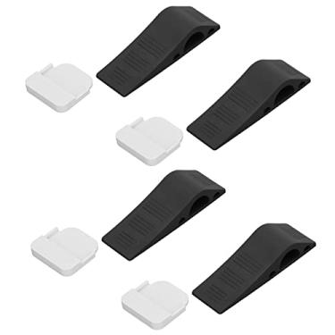 Imagem de Alomejor Rolhas de Porta, 4pcs TPR Sem Batentes de Porta de Perfuração para Hotel de Escritório Em Casa e Eliminação de Ruído (Preta)