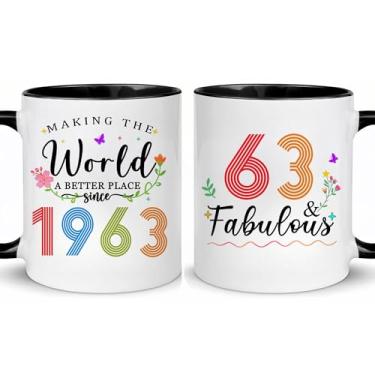 Imagem de Choinn 1963 Presentes de aniversário de 63 anos para mulheres e homens, presente de aniversário de 63 anos, caneca de café para mãe, pai, avó, vovô, ideias de presentes de aniversário de 63 anos, Dia