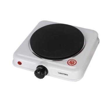 Imagem de Fogareiro Elétrico Indução 1 Boca, 1000W, 127V, Branco, Aço Esmaltado, Base Antiderrapante, 21x21x6cm