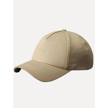 Imagem de Boné Calvin Klein Masculino 5 Gomos Logo Bordado Cáqui Claro-Masculino