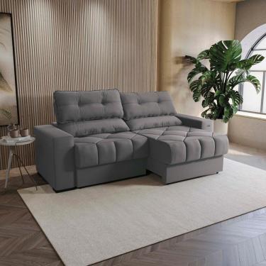 Imagem de Sofá Retrátil Kappesberg Sander Veludo Titanio