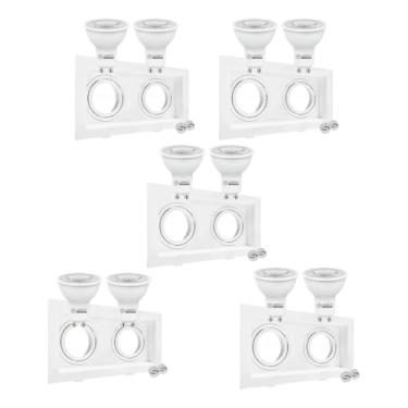 Imagem de Kit 5 Spot Duplo Embutir Recuado Dicroica Mr16 + Lâmpada Led Dicróica 3000K 6,5W