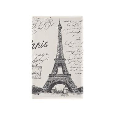 Imagem de JUZIHAI Placa de parede em branco da Torre Eiffel de Paris, capa decorativa para interruptor de luz 1 gangue, tamanho padrão, tomada não utilizada, placa de parede para quarto, escritório, decoração