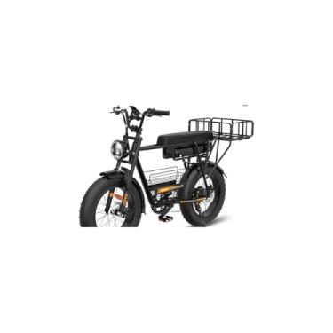Imagem de Bicicleta Elétrica 600W, Motor 36V/48V, Painel Digital, Banco Duplo com Encosto, Velocidade até 32 km/h, Aro 14", Freio a Tambor, Autonomia 15-25 km, Branco ou Preto