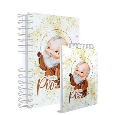 Imagem de Agenda Católica 2026 + Bloco de Anotações, Padre Pio, Rosa, Capa 1