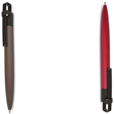 Imagem de Caneta Esferográfica de Metal Azul, Ponta Touch, Corpo Emborrachado, Ponta Média 1.0mm, Ambidestro, Cilíndrico, Moderno, 25g (Kit 2 Preto)