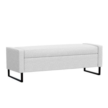 Imagem de Recamier Bau Paris Base De Metal 1,40m Suede Branco - Inova Decorações