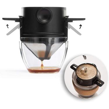Imagem de Coador Cafe Filtro Inox Portatil Mini Retratil Individual