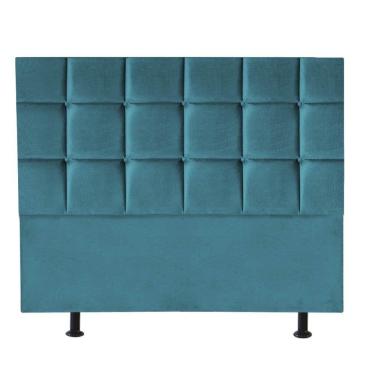 Imagem de Cabeceira Estofada Cama Box Casal King 195cm Espanha Suede Azul Turquesa- Mabe Magazine