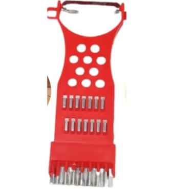 Imagem de Descascador e Fatiador de Legumes e Frutas 5 em 1, Vermelho, Plástico com Lâminas de Aço, Multifuncional