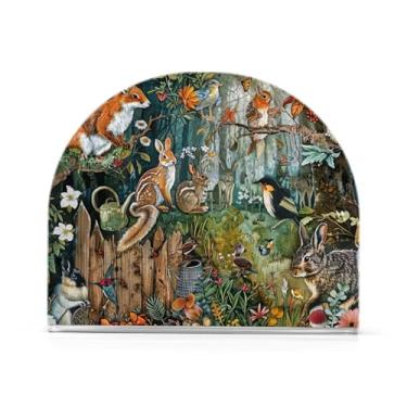 Imagem de Porta-guardanapos de animais da floresta acrílico, porta-guardanapos de convidados para banheiro, dispensador de guardanapos de cozinha para guardanapos de papel de jantar