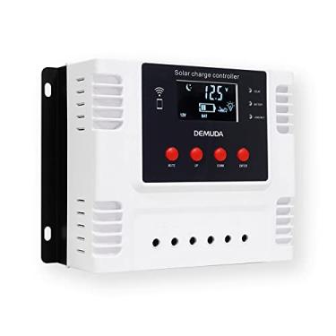 Imagem de Controlador de Carga Solar Inteligente PWM com Controle via Aplicativo para Celular Monitoramento Dados em Tempo Real Display LED Identificação Automática 12V 24V Gerenciamento 3 Estágios Baterias Chu