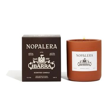 Imagem de Nopalera Vela de chocolate Ibarra feita à mão com cera de soja e coco cacau, canela, baunilha, amêndoa, 241 g, 60 horas de tempo de queima