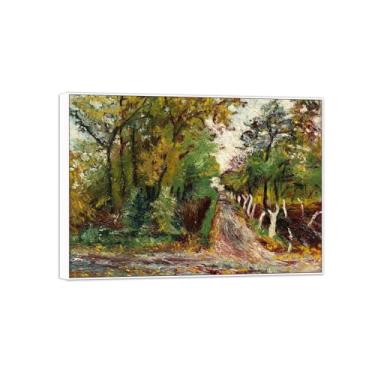 Imagem de David Burliuk famosas impressões em tela de arte de parede prontas para pendurar. Estrada da floresta. Pintura com moldura branca para decoração de sala de estar 70 x 100 cm 27 x 39 pol