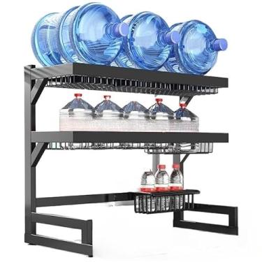 Imagem de Escorredor Kitchen Rack Aço Inoxidável Preto 65cm/85cm Ajustável Organizador Louça Suspenso Modular Autossustentável(85cm CAMADA DUPLA)