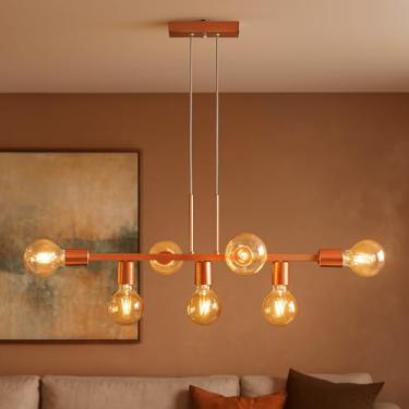 Imagem de Pendente Rubis 7 Lâmpadas 68cm Industrial (Rose Gold)