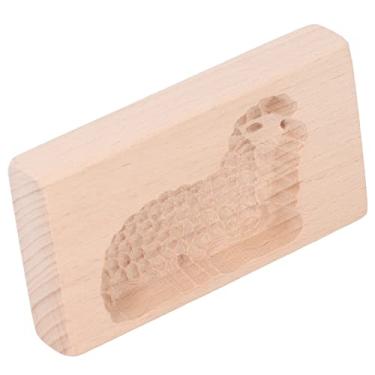 Imagem de GLOGLOW Molde Animal do Biscoito do Cortador de Biscoito, Carimbo da Imprensa de Madeira de Faia para Assar Biscoitos e Produtos de Cozimento Pão de Gengibre (Cordeiro)