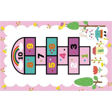 Imagem de Tapete Infantil Atividade Emborrachado Antiderrapante 100x140cm Amarelinha