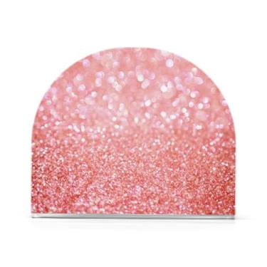 Imagem de Porta-guardanapos de banheiro com textura brilhante ouro rosa, porta-guardanapos com peso, pacote com 2, porta-guardanapos de piquenique