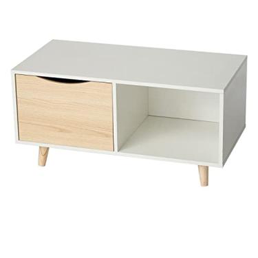 Imagem de Mesa lateral mesa de centro moderna sala de estar mesa lateral pequena mesa de escritório doméstico mesa de centro para quarto, sala de estar, sofá (latão)