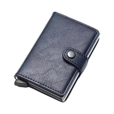 Imagem de Carteira Masculina Slim De Alumínio Com RFID, Porta-Cartões De Fibra D