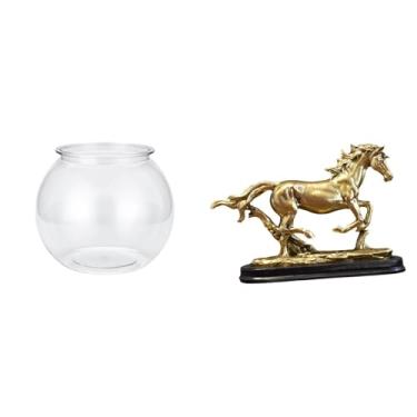 Imagem de Whtkoph Escultura Ornamental Colecionável para Decoração de Mesa, Sala de Estar, Móveis E Casa. Aquário Pequeno E Transparente.
