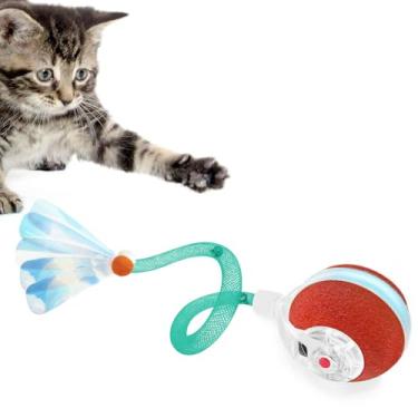 Imagem de YVE LIFE Bola De Brinquedo Interativa Para Gatos, [Recentemente Atualizada Em 2025] Bola De Brinquedo Ágil Para Gatos Com Cauda De Malha Elástica, Brinquedos Automáticos Para Gatinhos Adultos Ented