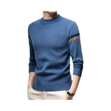 Imagem de Suéter Masculino De Tricô Gola Redonda Manga Longa Casual Quente E Ver