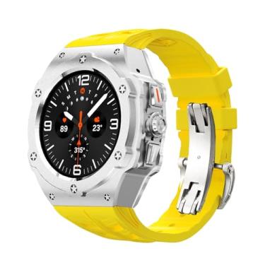 Imagem de AHGDDA Kit de modificação de liga para Samsung Galaxy Watch 7 Ultra 47 mm, capa de metal para Galaxy Watch 7 Ultra Fluororubber Strap Diy Mod Kit Pulseiras (Ti-Y)