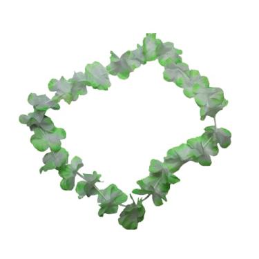 Imagem de Colar Havaiano Flores Carnaval Bloquinho Plástico Diversas Cores 45cm Colorido Silver Festas (Verde)