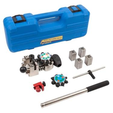Imagem de Wostore Kit de ferramentas de alargamento de linha de freio 45 e 37 graus simples, bolha, linha de freio de alargamento duplo e tamanho da tubulação para 3/40.6 cm, 1/10.2 cm, 5/40.6 cm, 3/20.3 cm e