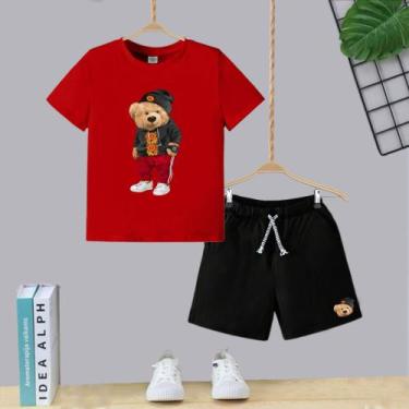 Imagem de Conjunto infantil urso - Mc kids, Vermelho, 6