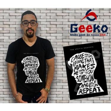 Imagem de Camiseta Arctic Monkeys Indie Alternativo Rock Geeko, Preto gola v, GG