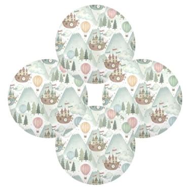 Imagem de Wassud Jogo americano conjunto de 4 tapetes de mesa redondos flutuantes para cozinha e jantar tapetes laváveis resistentes ao calor para decoração de mesa 39 cm