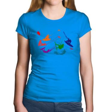 Imagem de Baby Look Algodão Kite Surf Freestyle - Foca na Moda, Azul, M