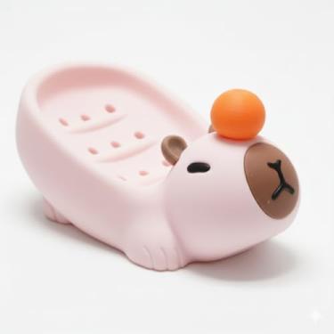 Imagem de Saboneteira Capivara Rosa com Drenagem