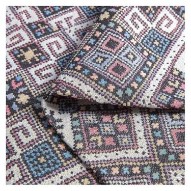 Imagem de Tecidos De Impressão Colorida Padrão De Estilo Étnico Tecido De Algodão Quadrados Acolchoados Artesanais Patchwork Lençóis De Quarto Para Costura(6#,1.5x5m/4.9ftx16.9ft)