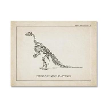 Imagem de Arte de parede de esqueleto de dinossauro vintage, paleontologia, pôsteres em tela, fósseis de dinossauro, impressões artísticas, esboços, fotos, decoração de quarto de menino (SKU5,20,3x30,5 cm = (20