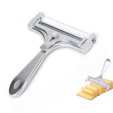Imagem de 1 fatiador de queijo de arame de espessura ajustável – Cortador de queijo portátil de liga de alumínio/aço inoxidável, fácil de limpar, para bloquear queijo e manteiga